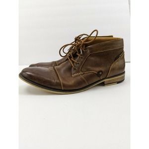 Steve Madden Mens P-Klatin Chukka Boots Size 9 Brown Leather Lace Up Distressed